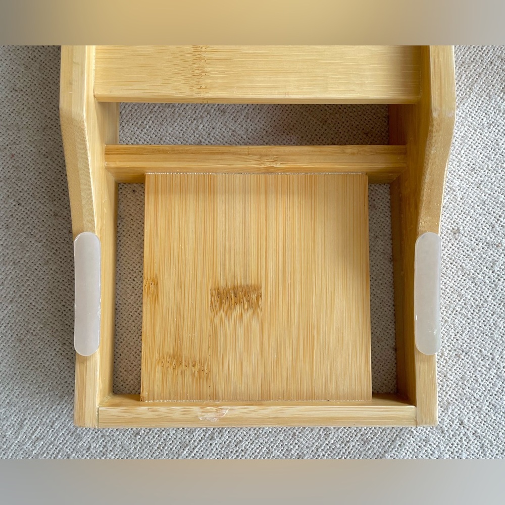 NATURAL BAMBOO BATH TRAY TUB TRAY WITH COMPARTMENTS - Picture 8 of 10